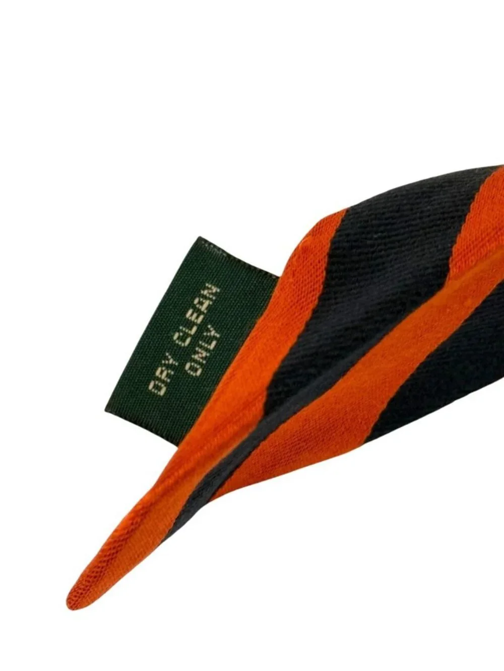 J. Crew Men's Silk Neck Tie Orange Navy Striped Preppy Ivy League Classic USA